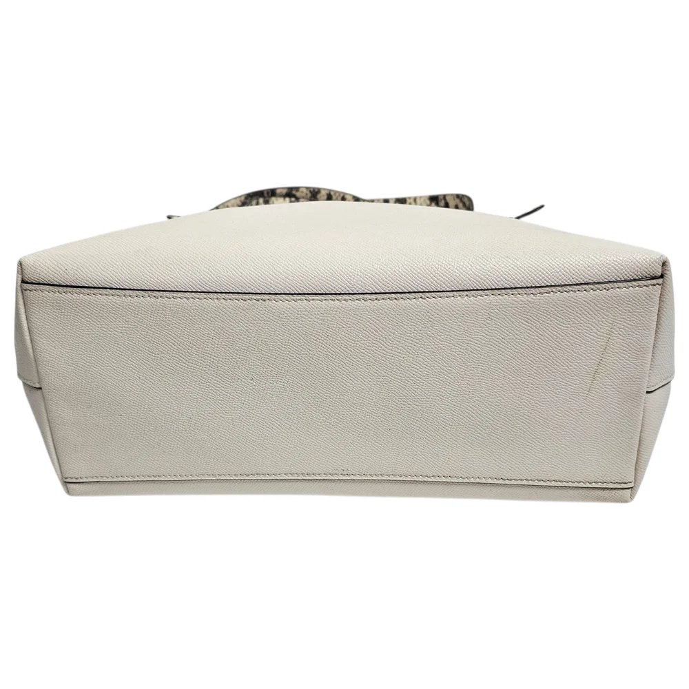 Coach Gallery Tote in White Crossgrain Leather Snake Embossed Details Bag Purse - Picture 3 of 10